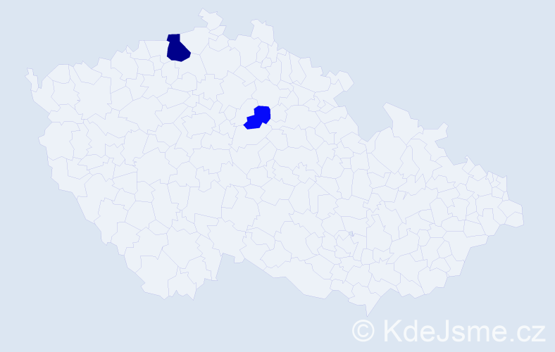 Příjmení: 'Hedel', počet výskytů 5 v celé ČR