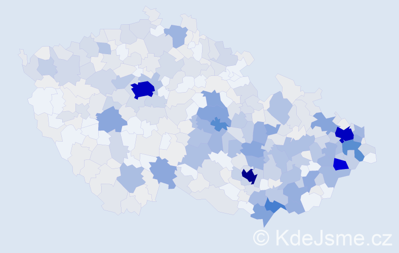 Příjmení: 'Vašek', počet výskytů 2190 v celé ČR