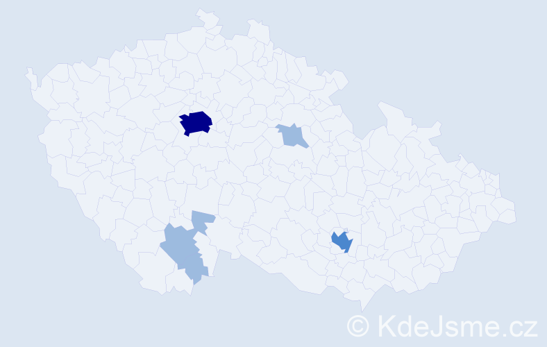 Příjmení: 'Differenc', počet výskytů 10 v celé ČR
