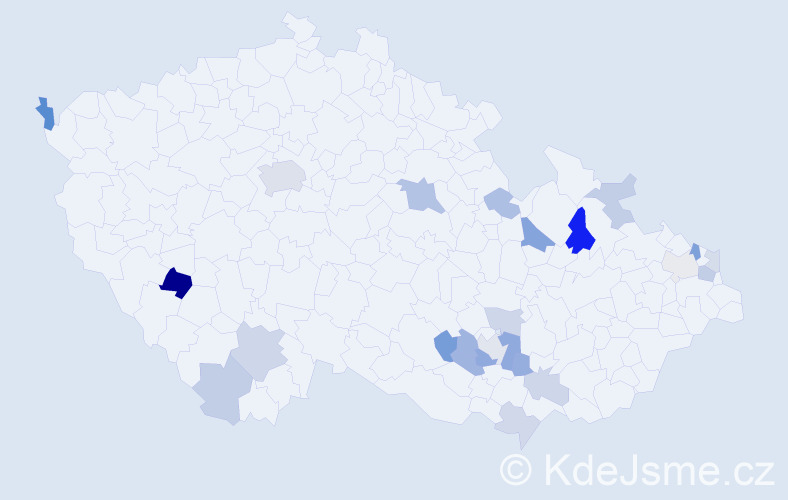 Příjmení: 'Greger', počet výskytů 43 v celé ČR