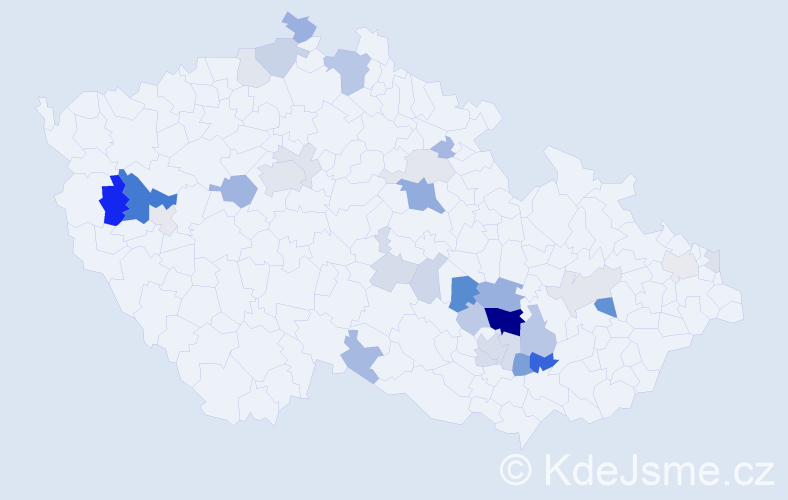 Příjmení: 'Magdová', počet výskytů 87 v celé ČR