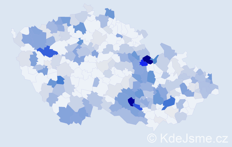 Příjmení: 'Valachová', počet výskytů 694 v celé ČR