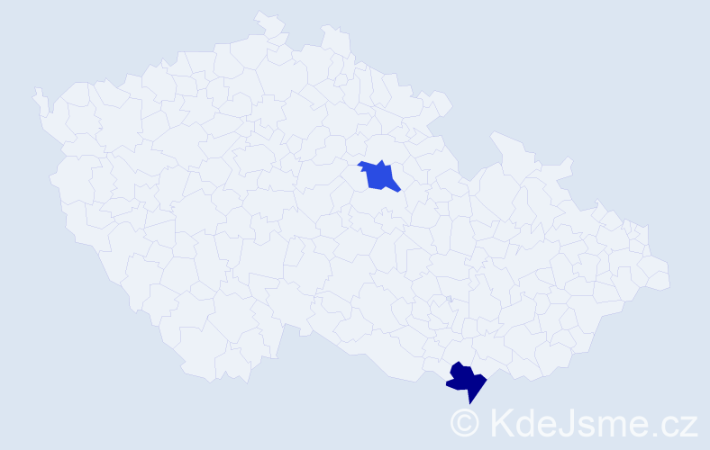 Příjmení: 'Butiová', počet výskytů 2 v celé ČR