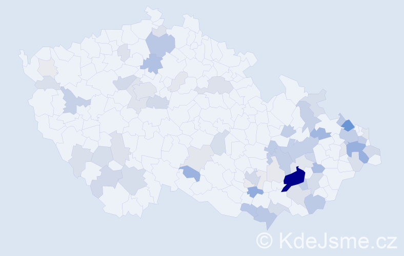 Příjmení: 'Šebestík', počet výskytů 269 v celé ČR