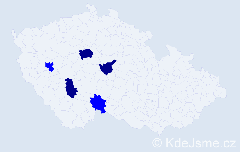 Příjmení: 'Tučmandl', počet výskytů 8 v celé ČR