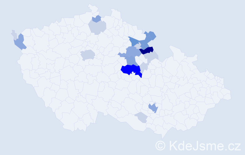 Příjmení: 'Prázová', počet výskytů 59 v celé ČR