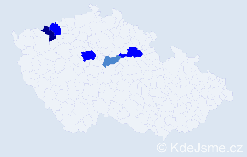 Příjmení: 'Kleinanderová', počet výskytů 10 v celé ČR