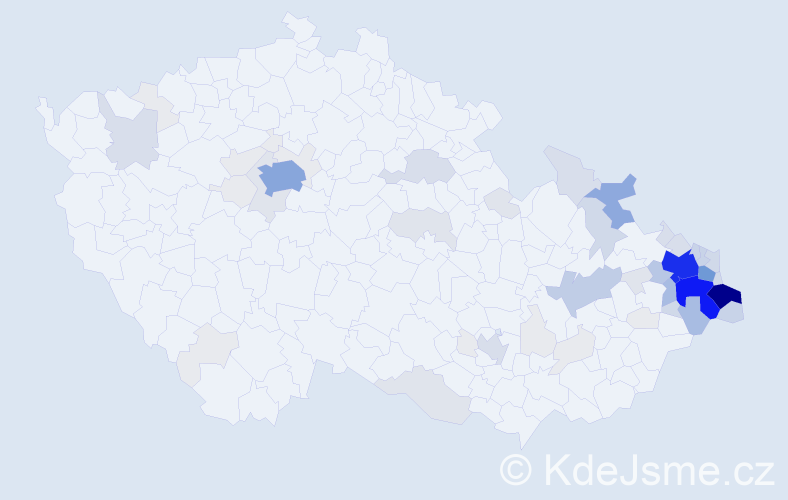 Příjmení: 'Liberda', počet výskytů 298 v celé ČR