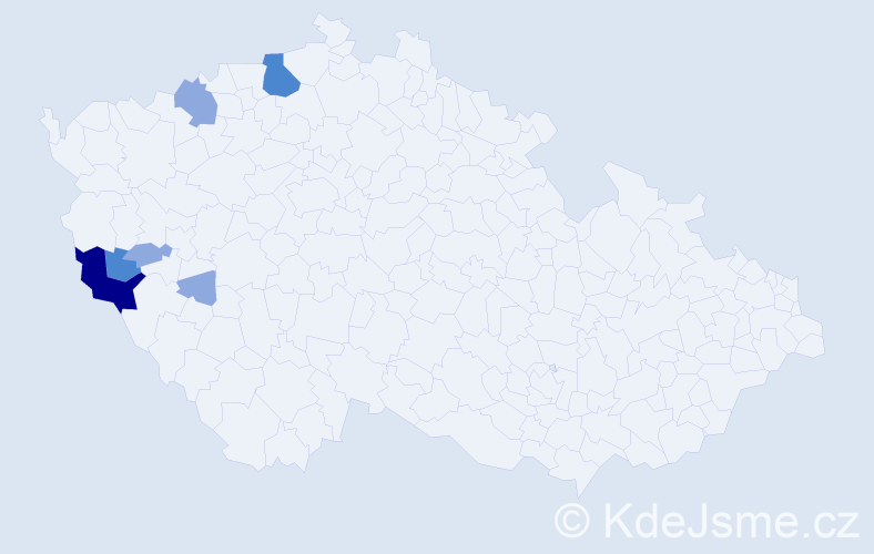 Příjmení: 'Kuglová', počet výskytů 12 v celé ČR