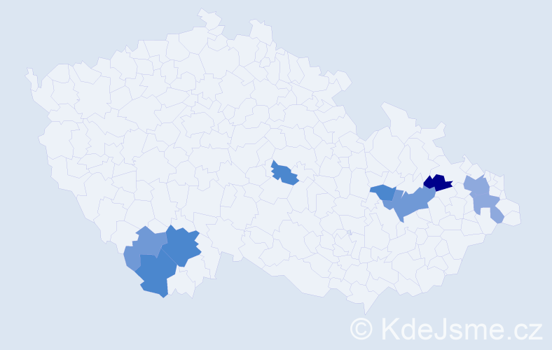 Příjmení: 'Leher', počet výskytů 24 v celé ČR