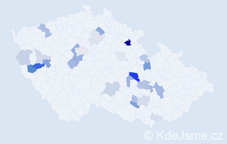 Příjmení: 'Freisleben', počet výskytů 64 v celé ČR