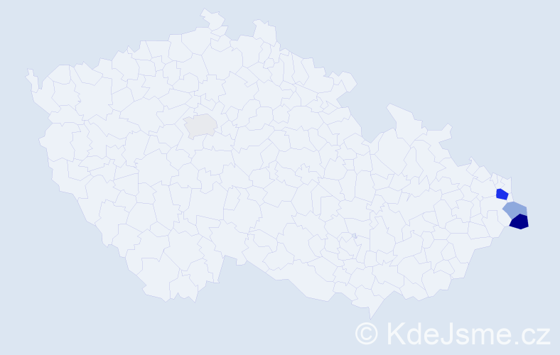 Příjmení: 'Radetzká', počet výskytů 9 v celé ČR