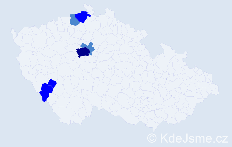 Příjmení: 'Achs', počet výskytů 11 v celé ČR