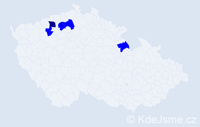 Příjmení: 'Turkeová', počet výskytů 6 v celé ČR