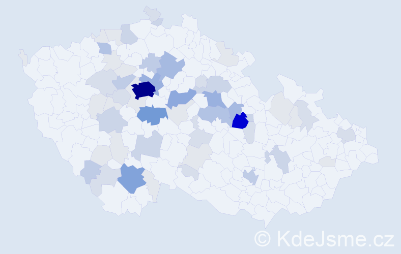 Příjmení: 'Kutová', počet výskytů 216 v celé ČR