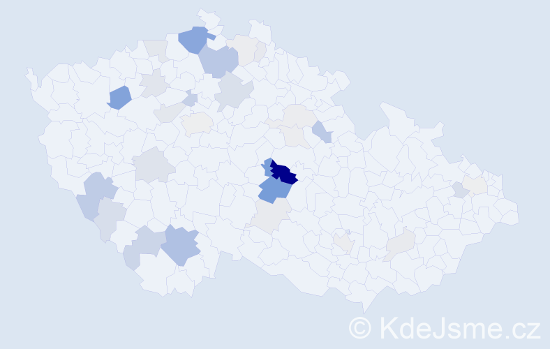Příjmení: 'Krédl', počet výskytů 97 v celé ČR