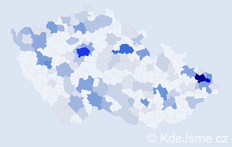 Příjmení: 'Németh', počet výskytů 324 v celé ČR