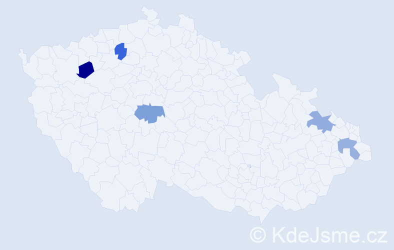 Příjmení: 'Tuhársky', počet výskytů 5 v celé ČR