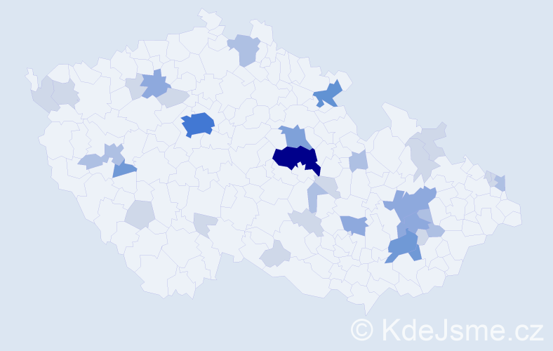 Příjmení: 'Regentová', počet výskytů 90 v celé ČR