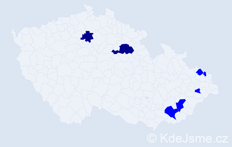 Příjmení: 'Bajánková', počet výskytů 9 v celé ČR