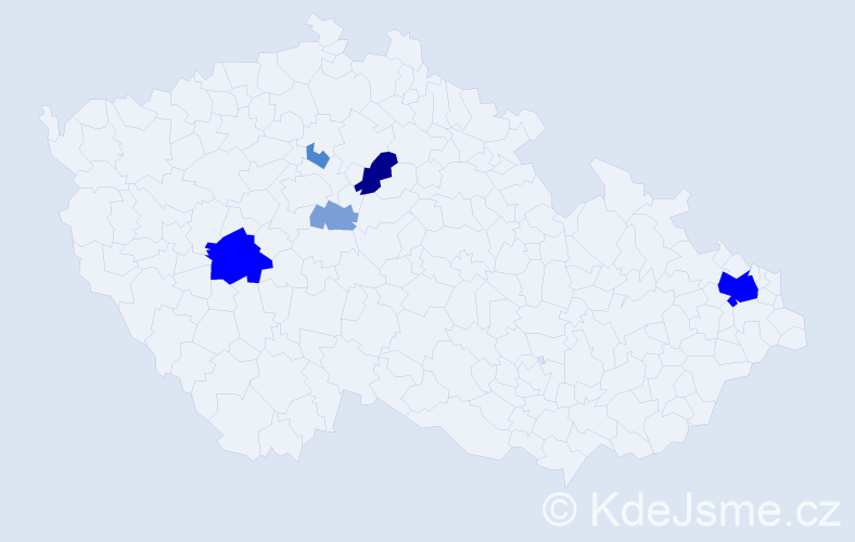 Příjmení: 'Obdržal', počet výskytů 22 v celé ČR