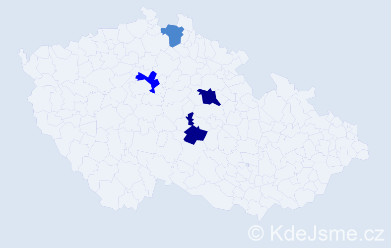 Příjmení: 'Tabačan', počet výskytů 9 v celé ČR