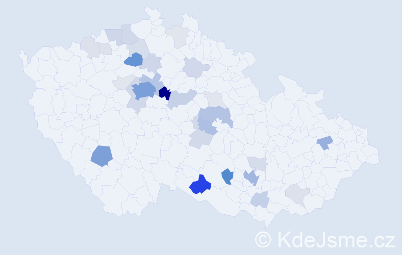 Příjmení: 'Dovhanych', počet výskytů 122 v celé ČR