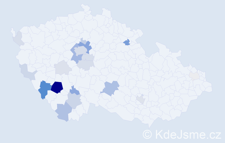 Příjmení: 'Knetl', počet výskytů 66 v celé ČR