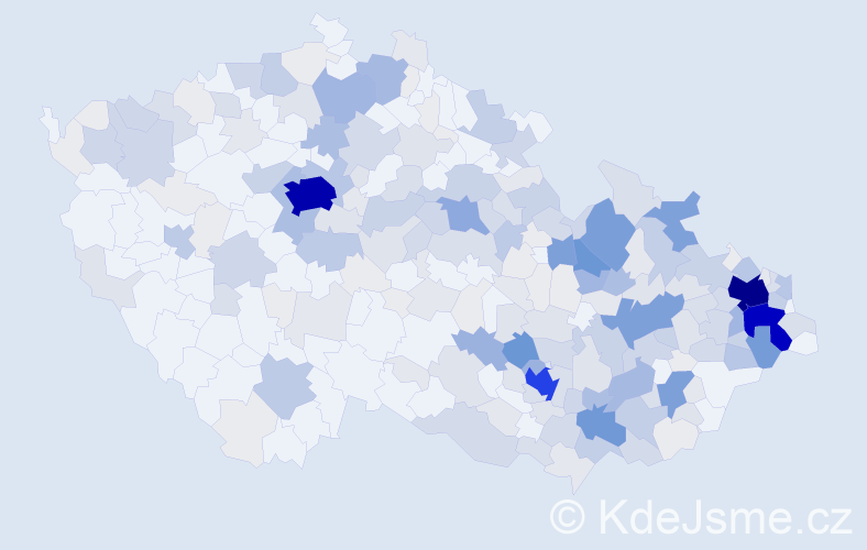 Příjmení: 'Merta', počet výskytů 1150 v celé ČR