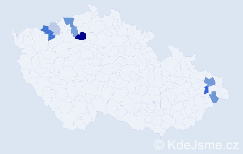 Příjmení: 'Teichert', počet výskytů 25 v celé ČR