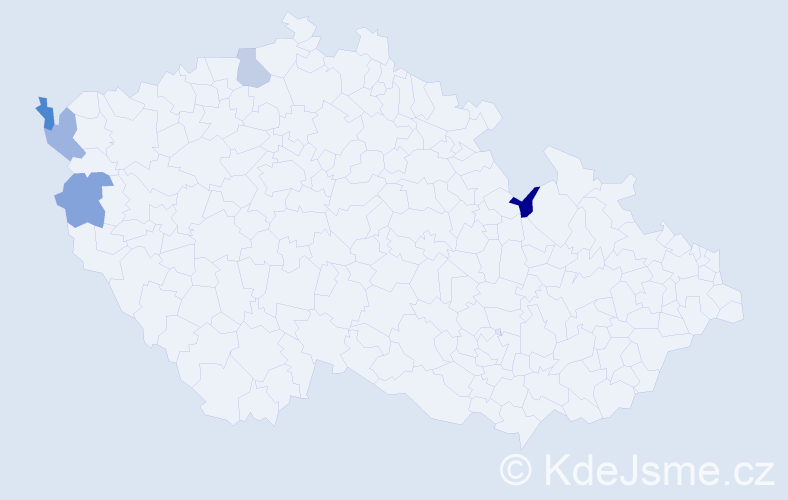 Příjmení: 'Girch', počet výskytů 5 v celé ČR