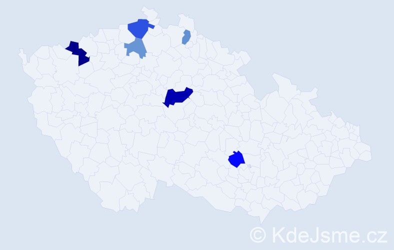 Příjmení: 'Kecl', počet výskytů 10 v celé ČR