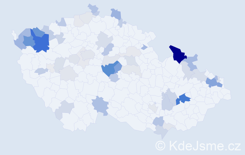 Příjmení: 'Goga', počet výskytů 189 v celé ČR