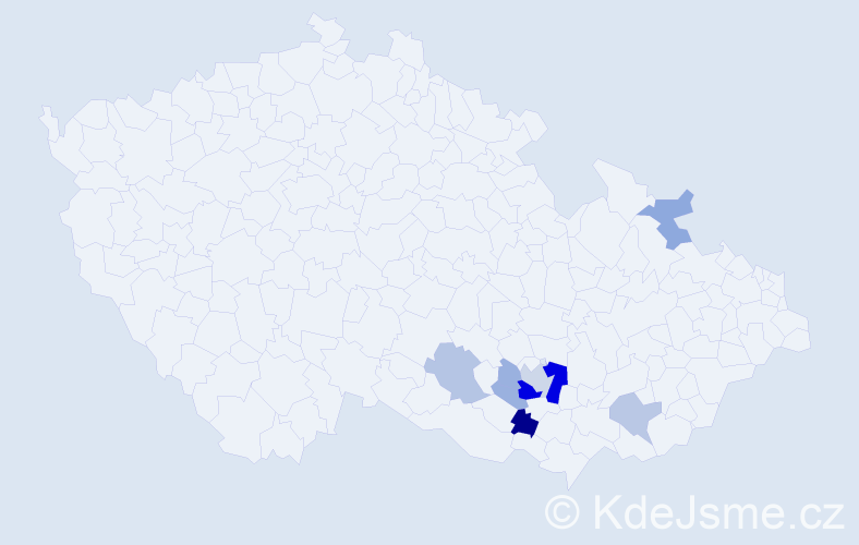 Příjmení: 'Dlapka', počet výskytů 27 v celé ČR