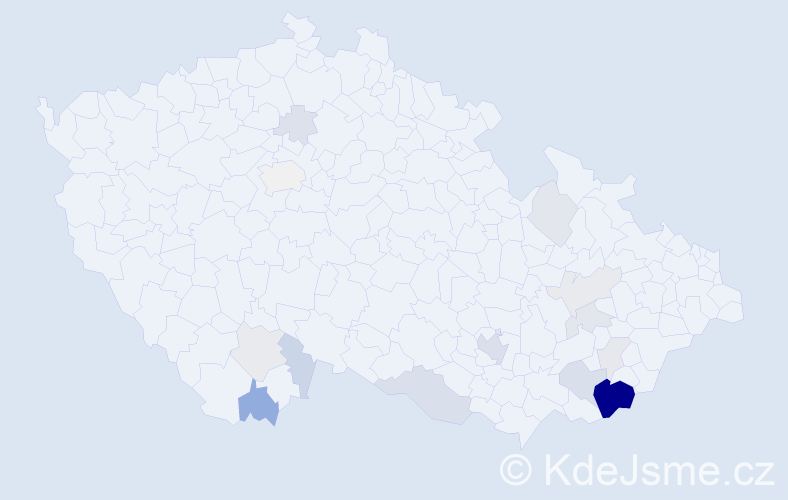 Příjmení: 'Moštková', počet výskytů 48 v celé ČR