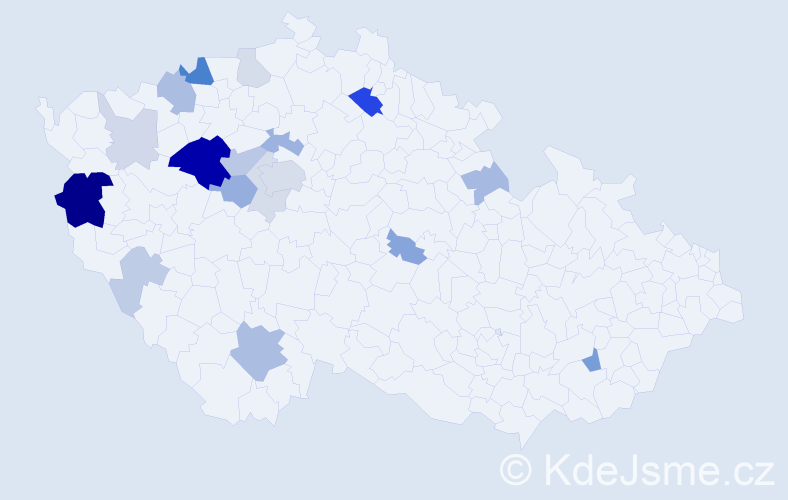 Příjmení: 'Podolka', počet výskytů 51 v celé ČR