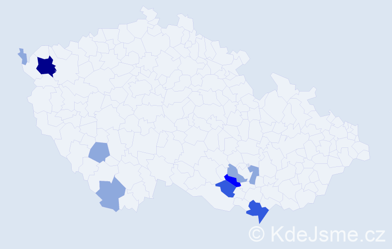 Příjmení: 'Čudanová', počet výskytů 20 v celé ČR