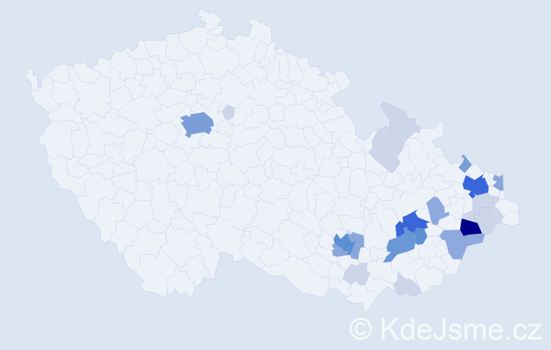 Příjmení: 'Diatková', počet výskytů 73 v celé ČR