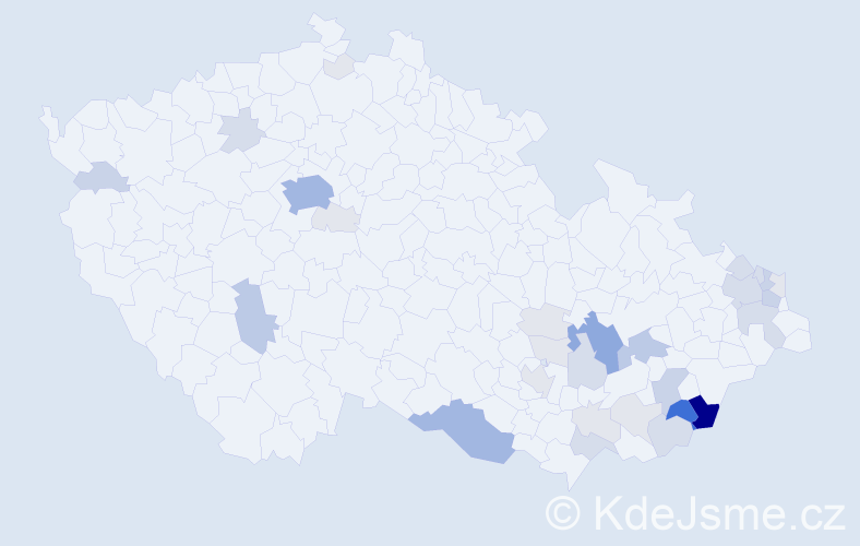 Příjmení: 'Šebáková', počet výskytů 122 v celé ČR