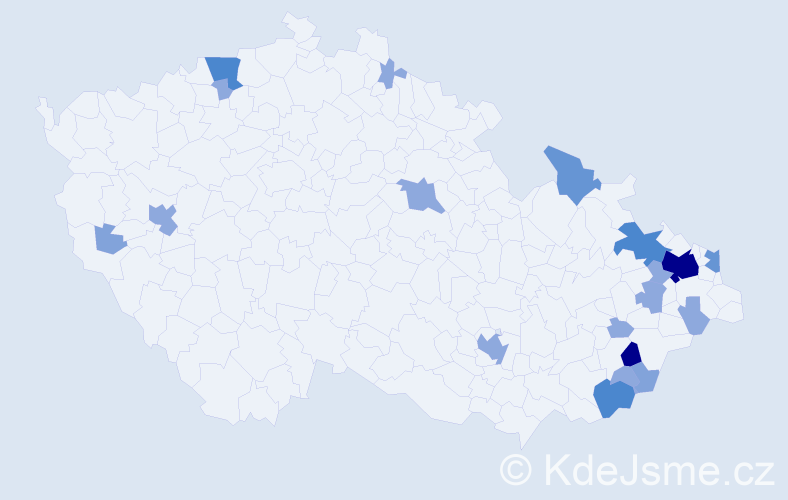 Příjmení: 'Beňková', počet výskytů 48 v celé ČR