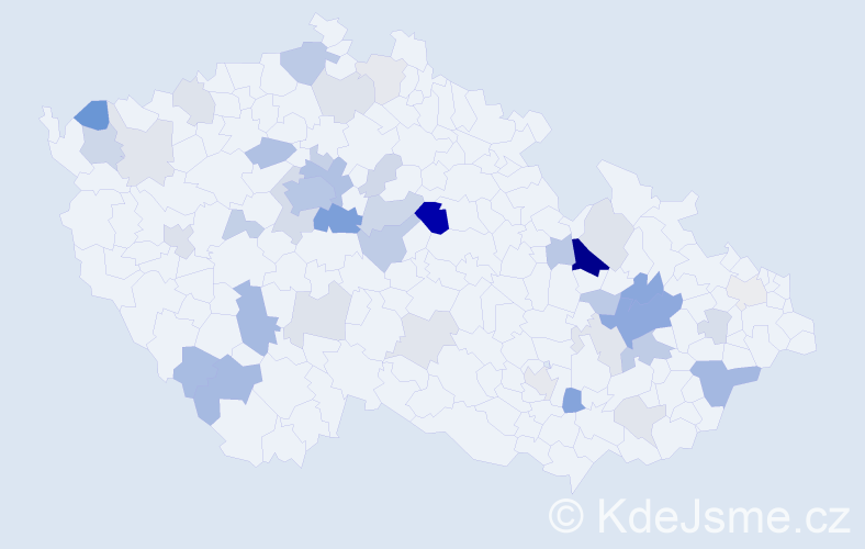 Příjmení: 'Zitta', počet výskytů 124 v celé ČR