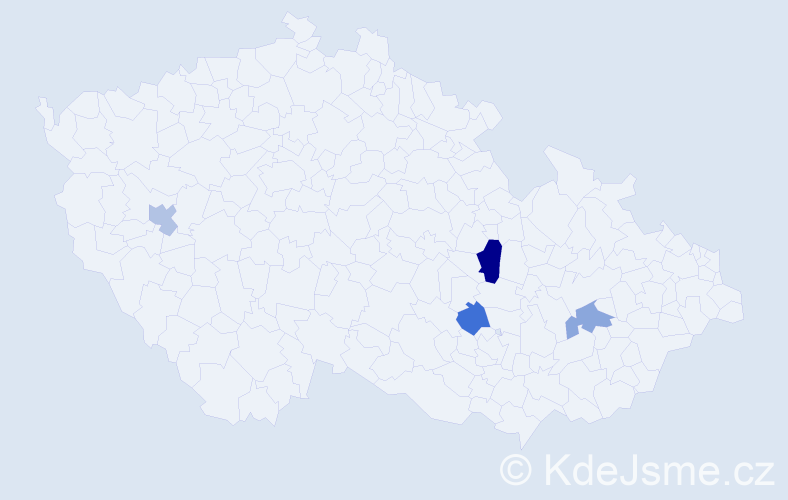 Příjmení: 'Halavin', počet výskytů 5 v celé ČR