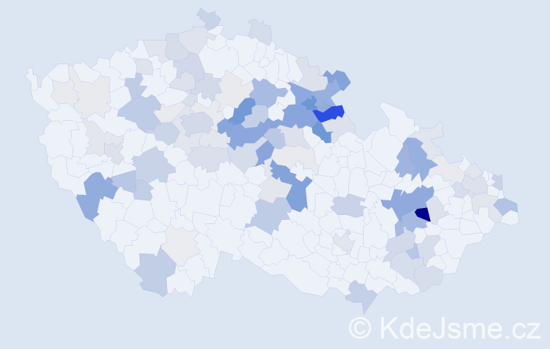 Příjmení: 'Čuda', počet výskytů 299 v celé ČR