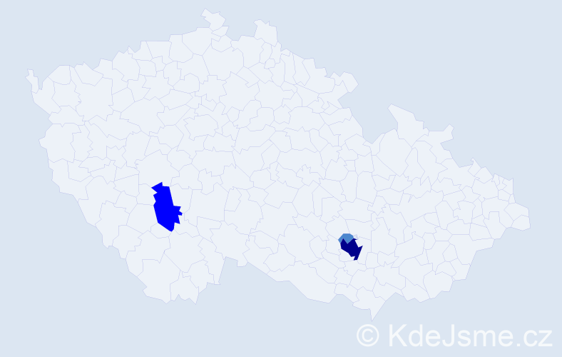 Příjmení: 'Velimská', počet výskytů 6 v celé ČR