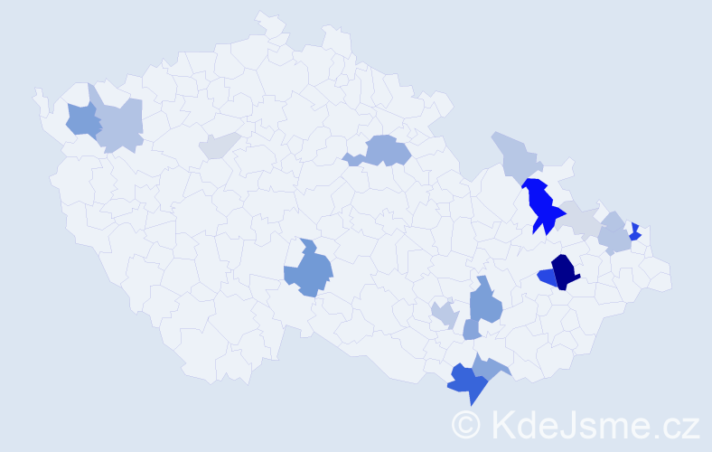 Příjmení: 'Kleiber', počet výskytů 62 v celé ČR