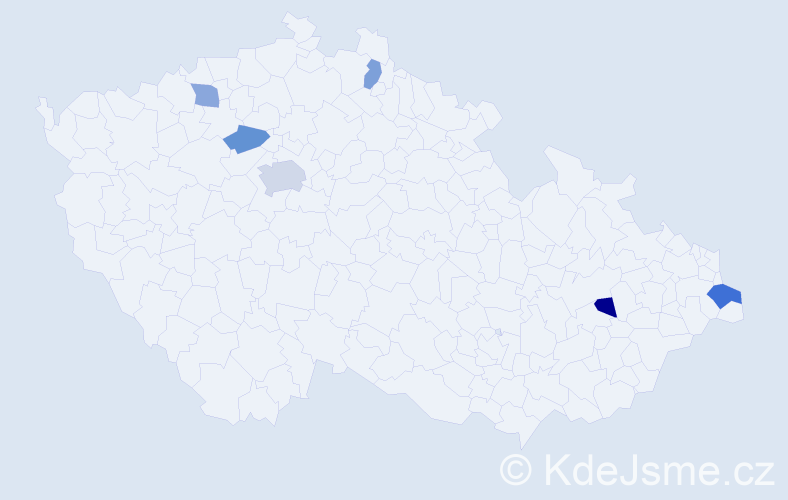 Příjmení: 'Datko', počet výskytů 9 v celé ČR