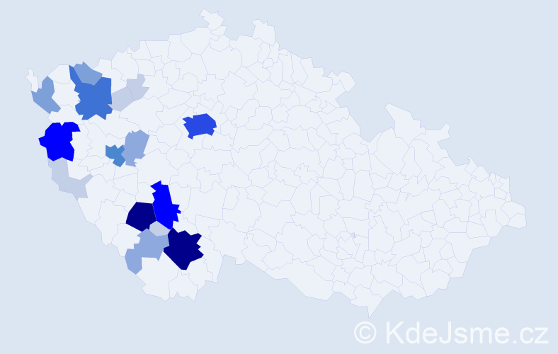 Příjmení: 'Lafatová', počet výskytů 70 v celé ČR