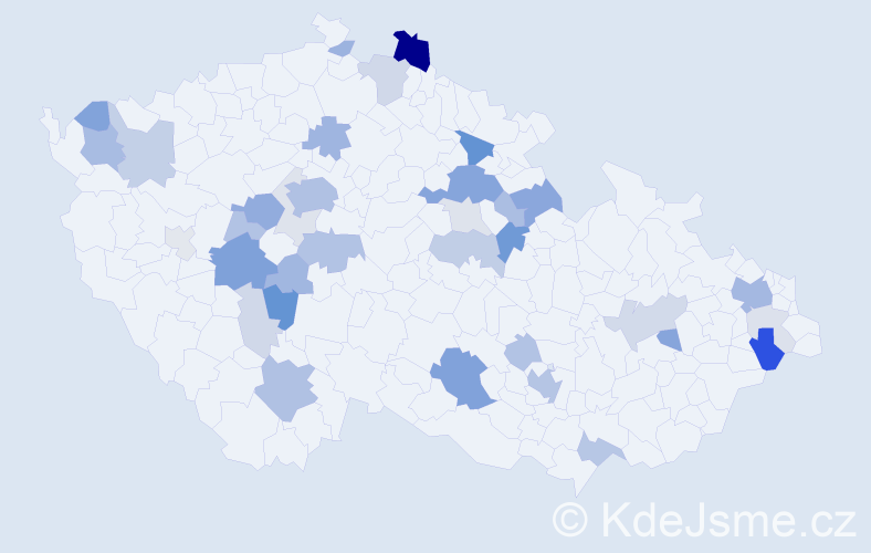Příjmení: 'Labský', počet výskytů 116 v celé ČR