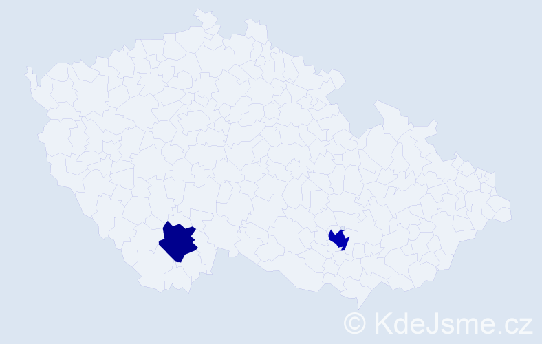 Příjmení: 'Medvěděv', počet výskytů 3 v celé ČR