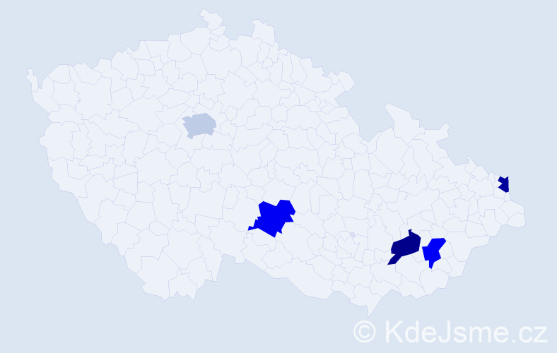 Příjmení: 'Szwachulová', počet výskytů 5 v celé ČR